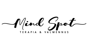 Mindspot Terapia & valmennus logo - musta tyylitelty teksti